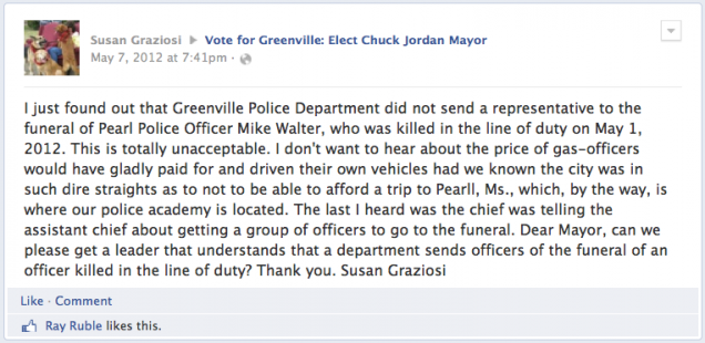 Police Officer’s Facebook Post Criticizing Her Boss Isn't Protected Speech--Graziosi v. Greenville