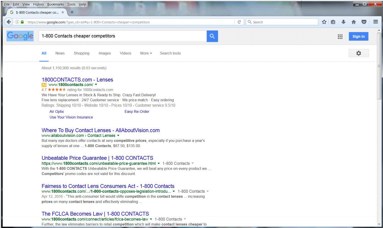 FTC Sues 1-800 Contacts For Restricting Competitive Keyword Advertising