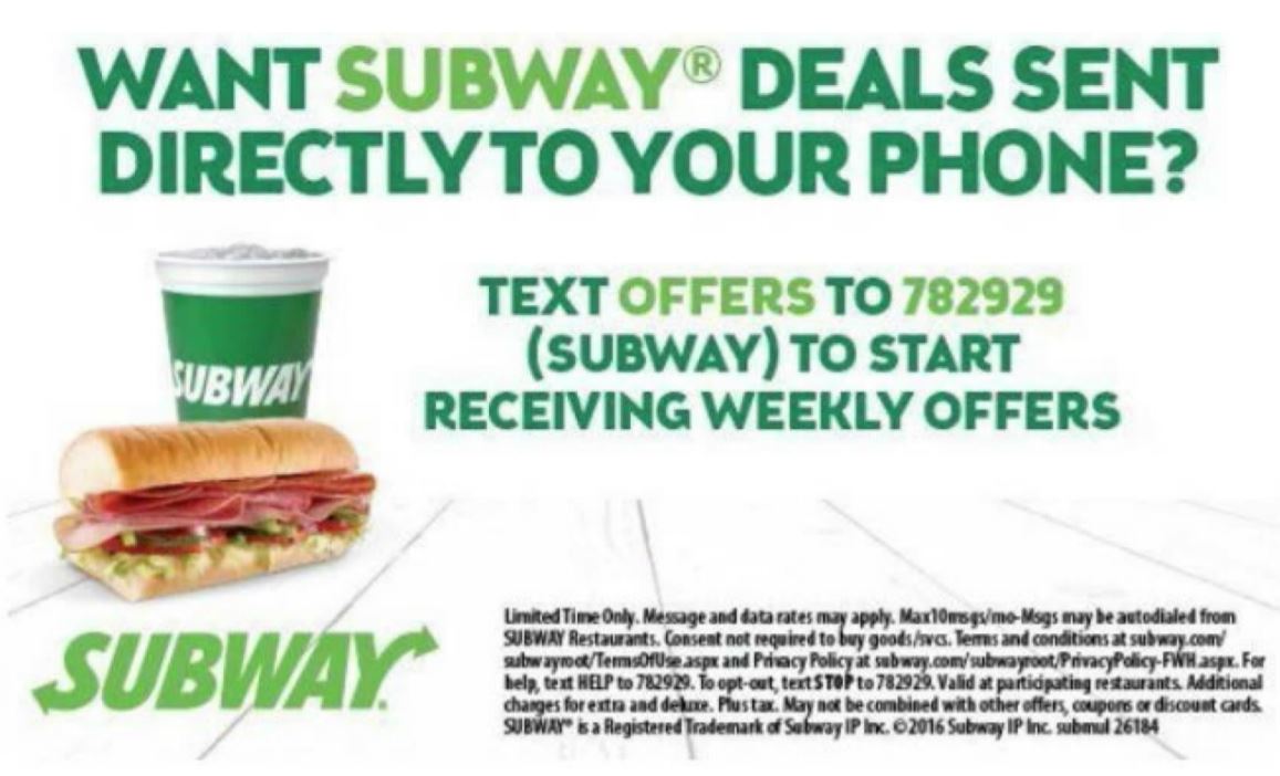 subway coupon codes for those who don't know : r/subway